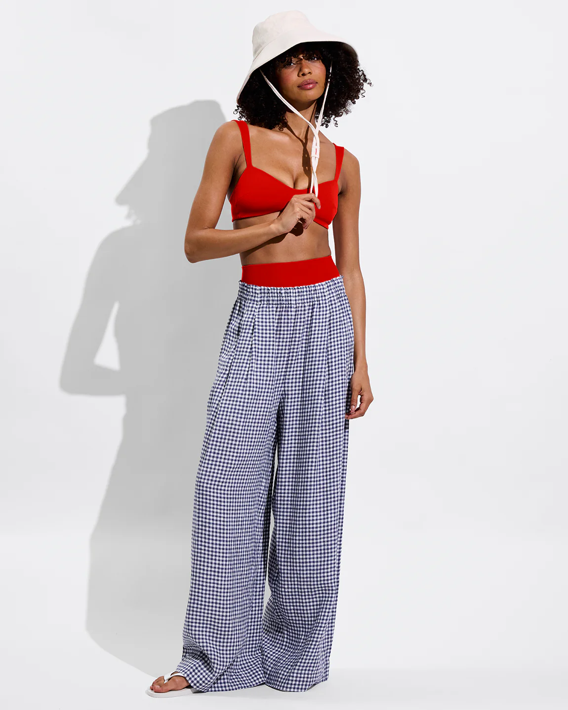 Coastal Pant - Gingham: Varsity / Coconut