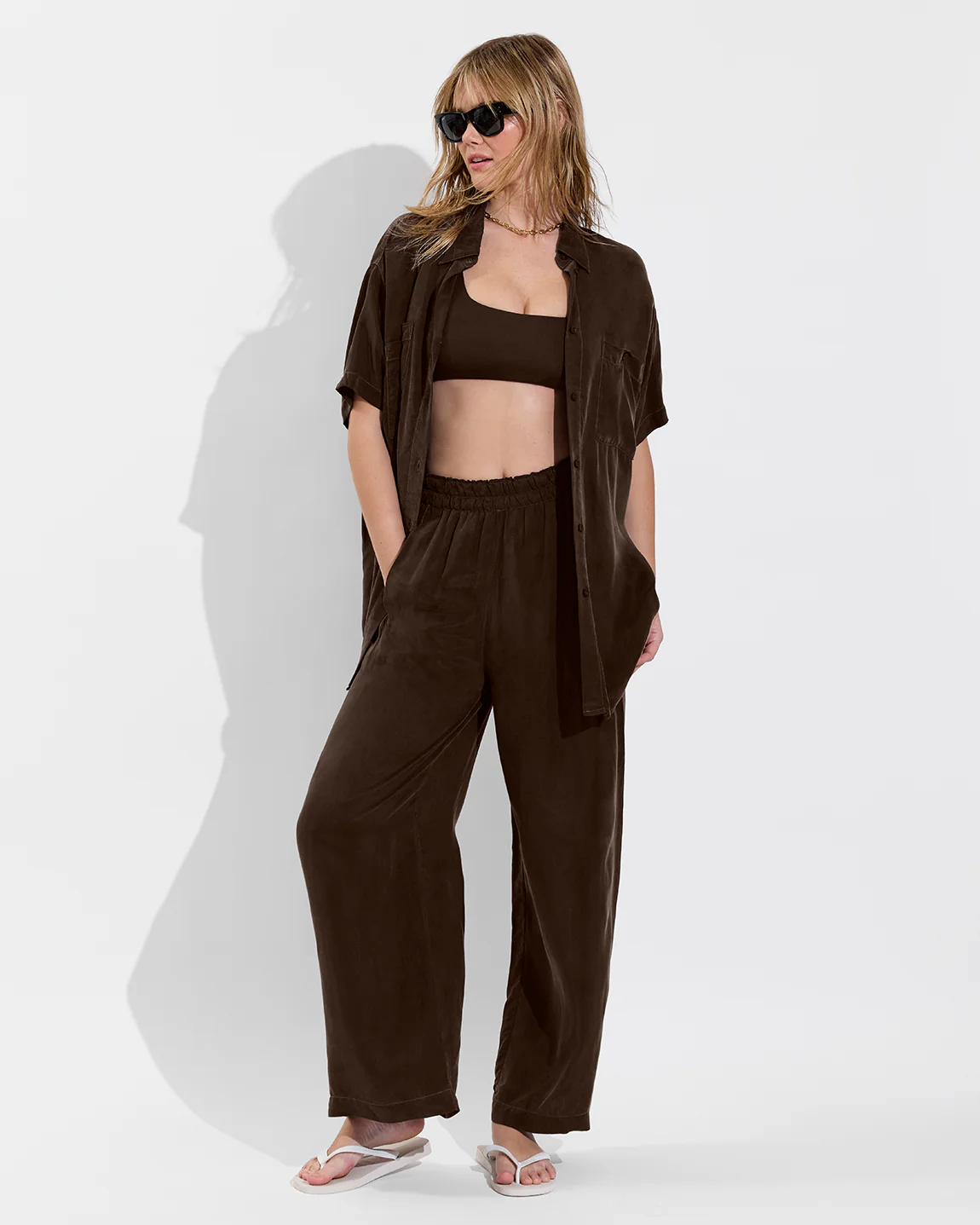 Day Trip Button Down - Cold Brew - Image 6